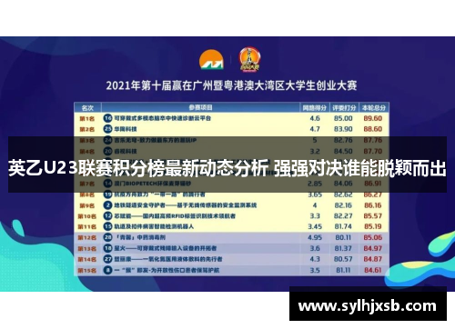 英乙U23联赛积分榜最新动态分析 强强对决谁能脱颖而出