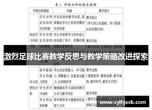 激烈足球比赛教学反思与教学策略改进探索